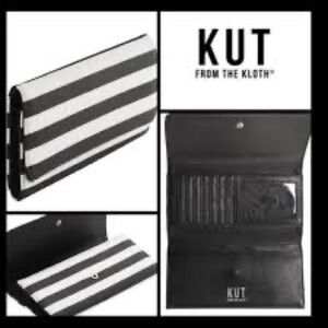 Black and White Striped Slim Wallet